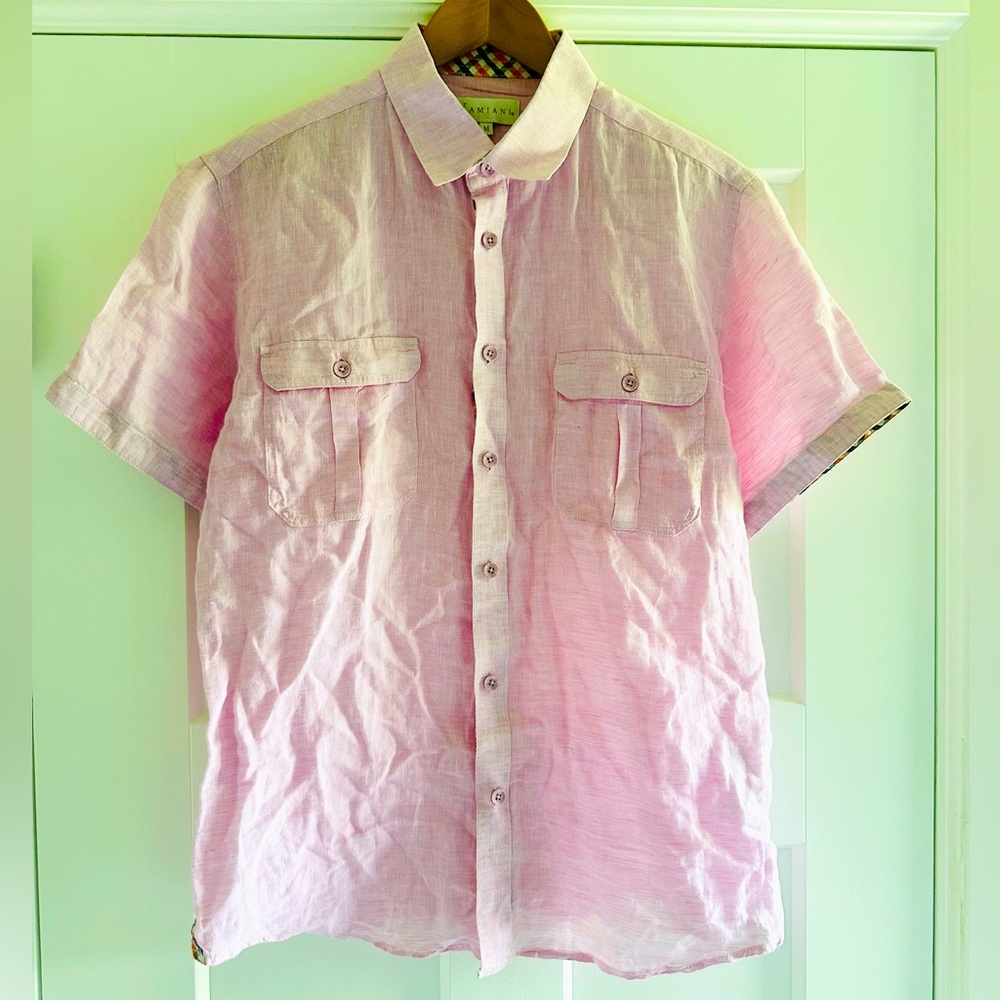 Amiani Linen Button Down Men’s Shirt